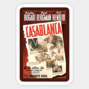 Classic Movie Poster - Casablanca Sticker